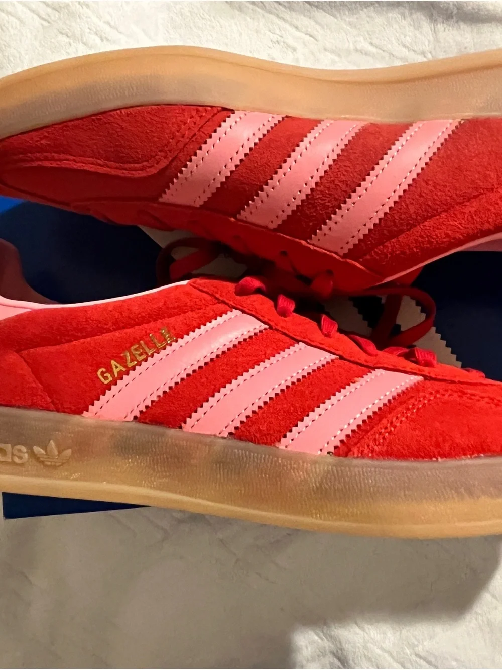 adidas Women’s Red Suede Sneakers with Pink Lining
